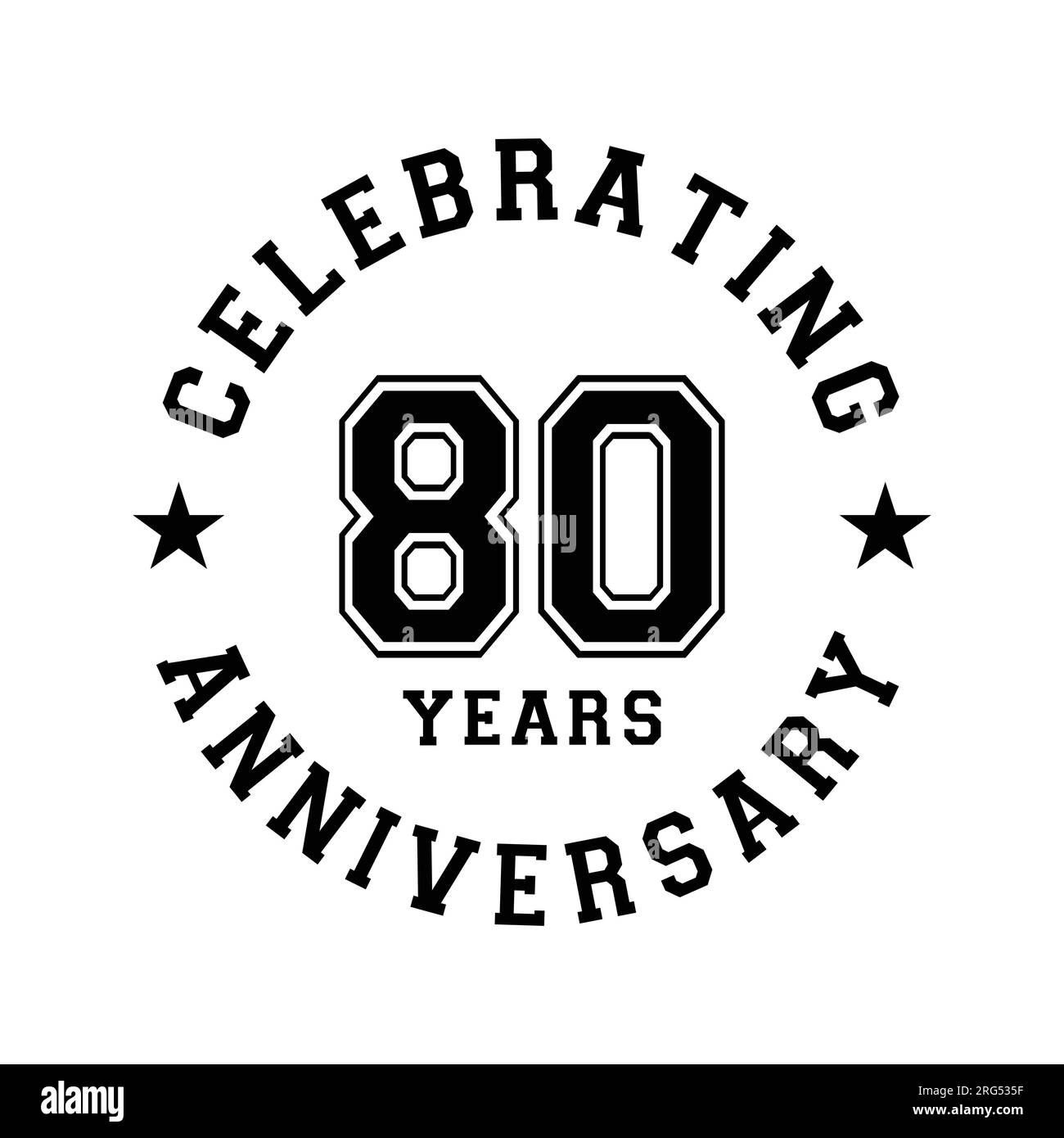 80 years anniversary celebration design template. 80th vector and
