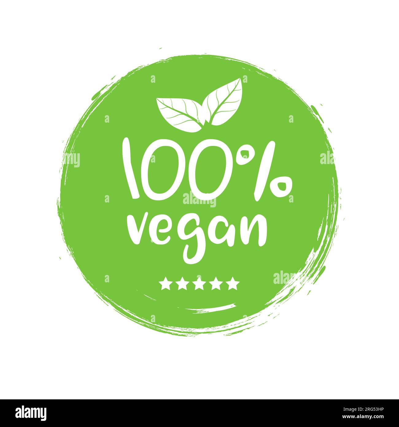 100 percent vegan logo vector icon. Vegetarian organic food label badge ...