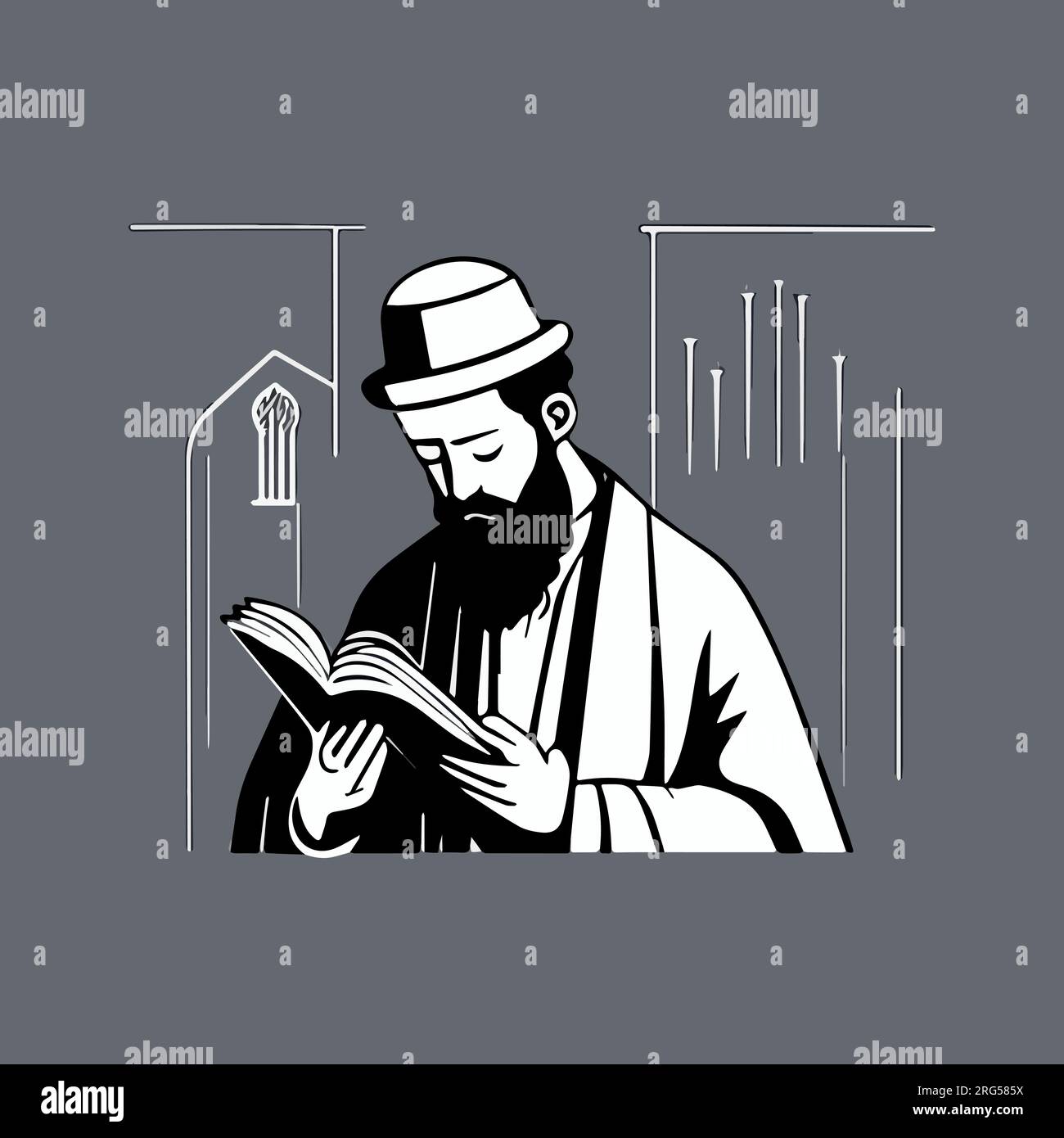 Torah reading isolated cartoon vector illustration. Jewish people ...