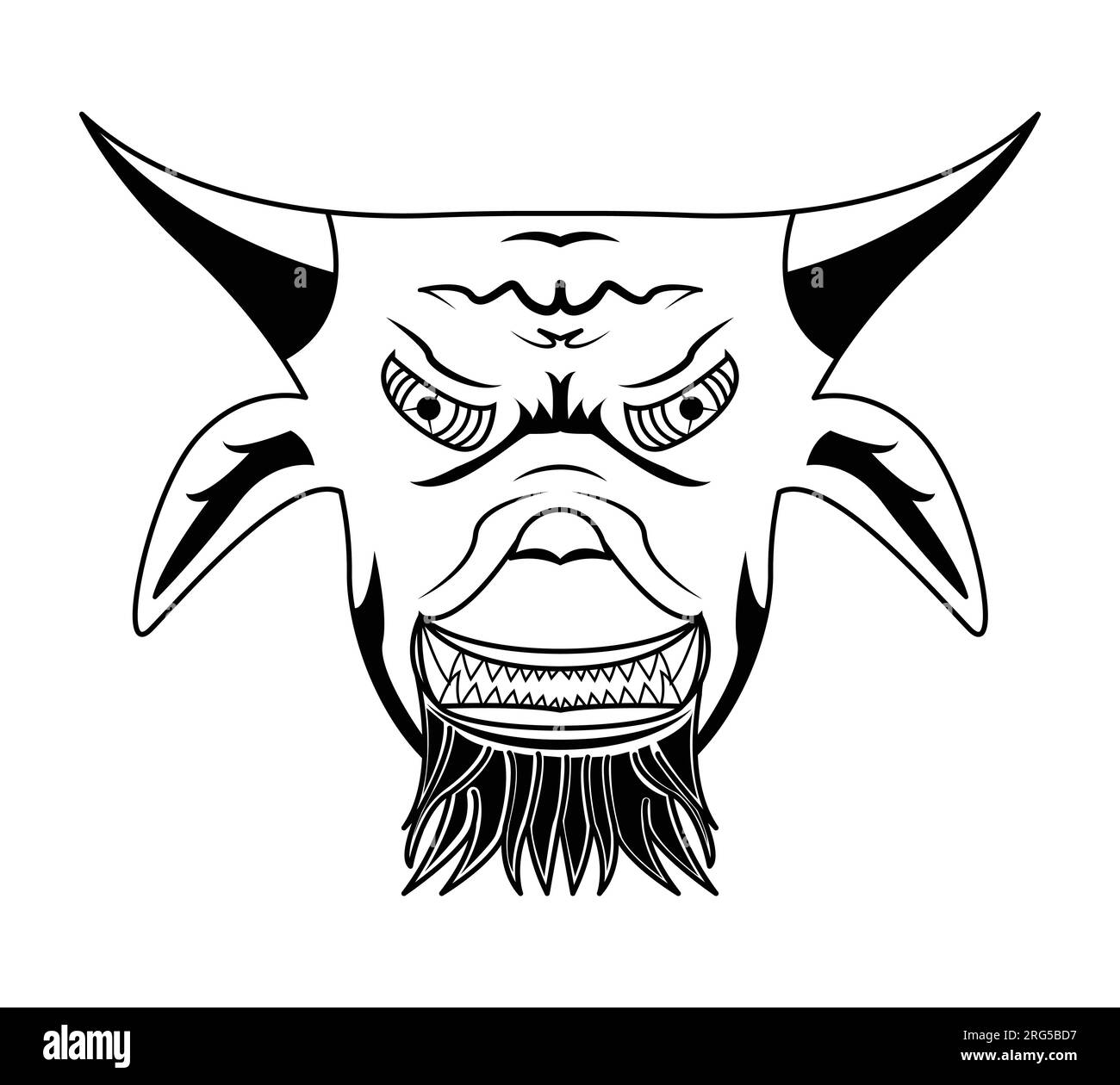 buffalo head icon with unique eyes. goat head with unique eyes. sketch of a buffalo or goat head. vectors, illustrations, icons, avatars and logos. Stock Vector