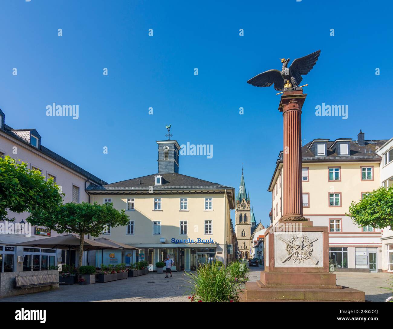 Bad Homburg vor der Höhe: square Waisenhausplatz, war memorial in Taunus, Hessen, Hesse, Germany Stock Photo