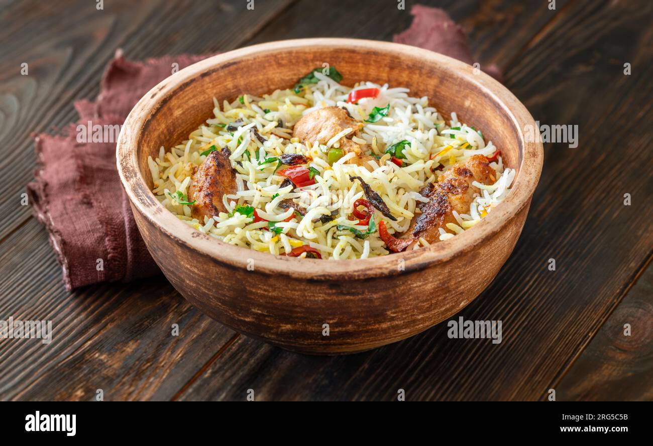 Bowl of biryani popular South Asian rice dish Stock Photo Alamy