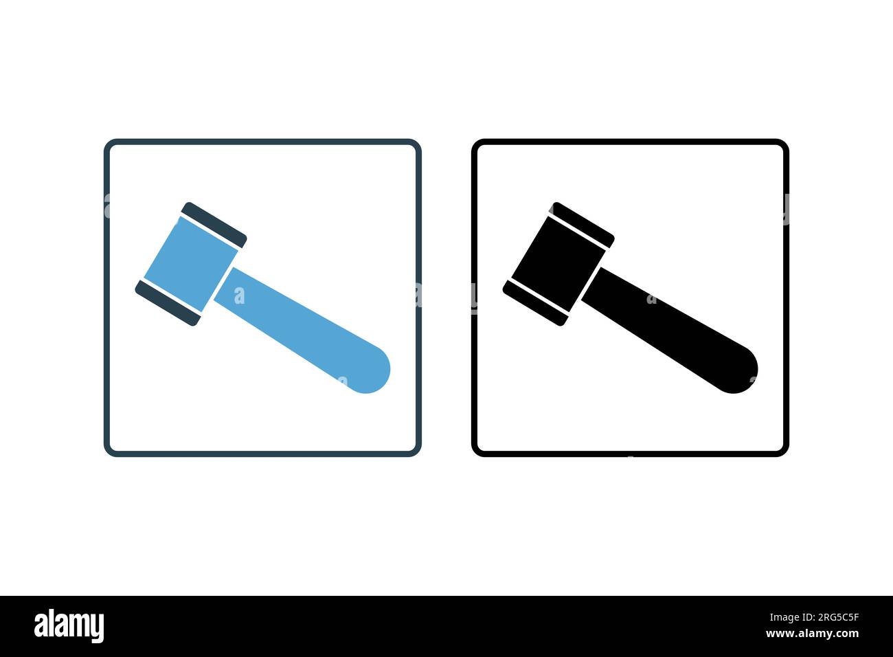 Hammer Icon. Icon related to carpentry, construction, projects. solid icon style. Simple vector design editable Stock Vector