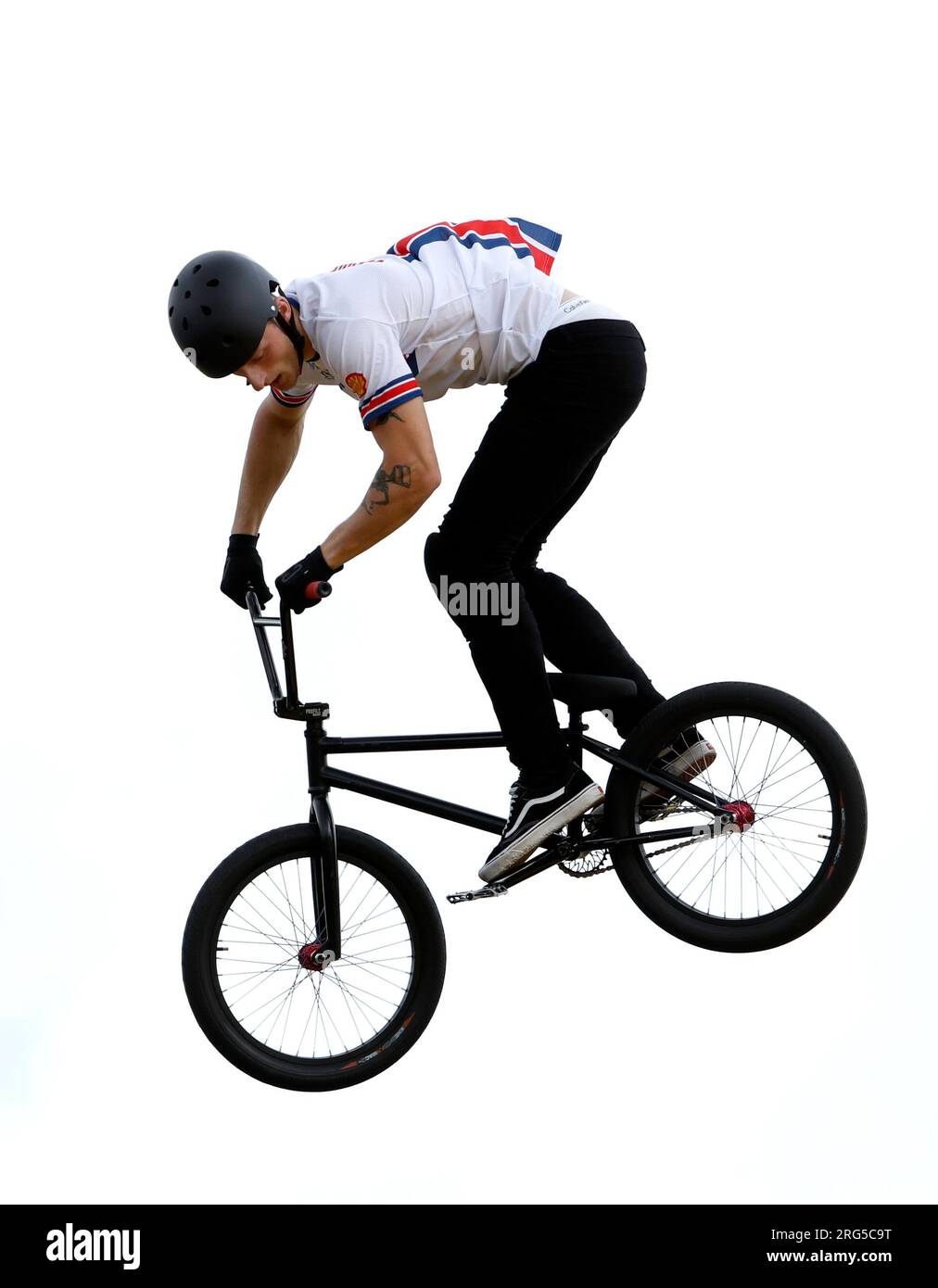 Great Britain's Jude Jones competes in heat 3 of the Men's Elite BMX