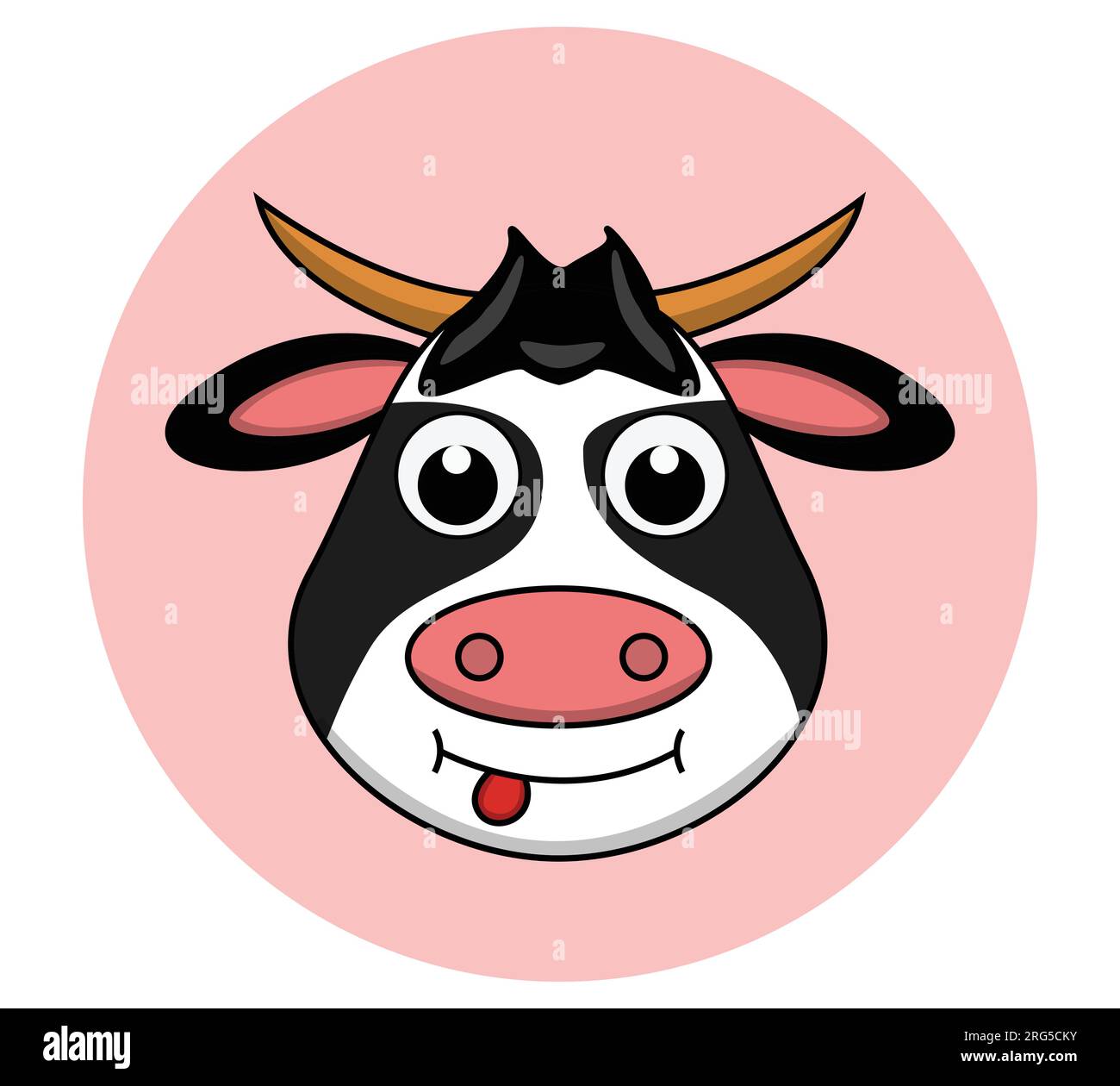 Vector, logo, illustration of a cow. Cute cow, head Adorable little cow