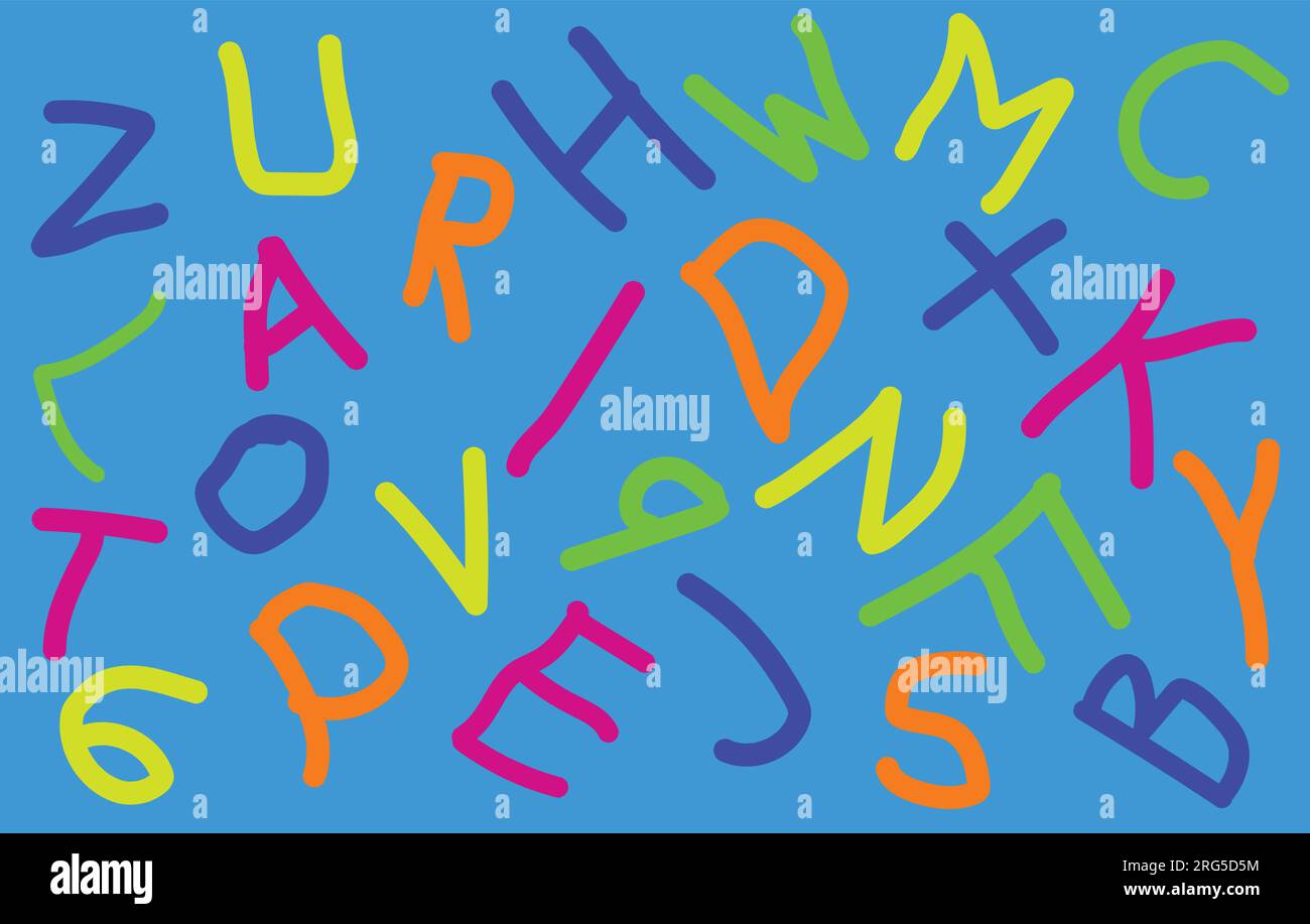 colorful alphabet letters pattern background Stock Vector Image & Art