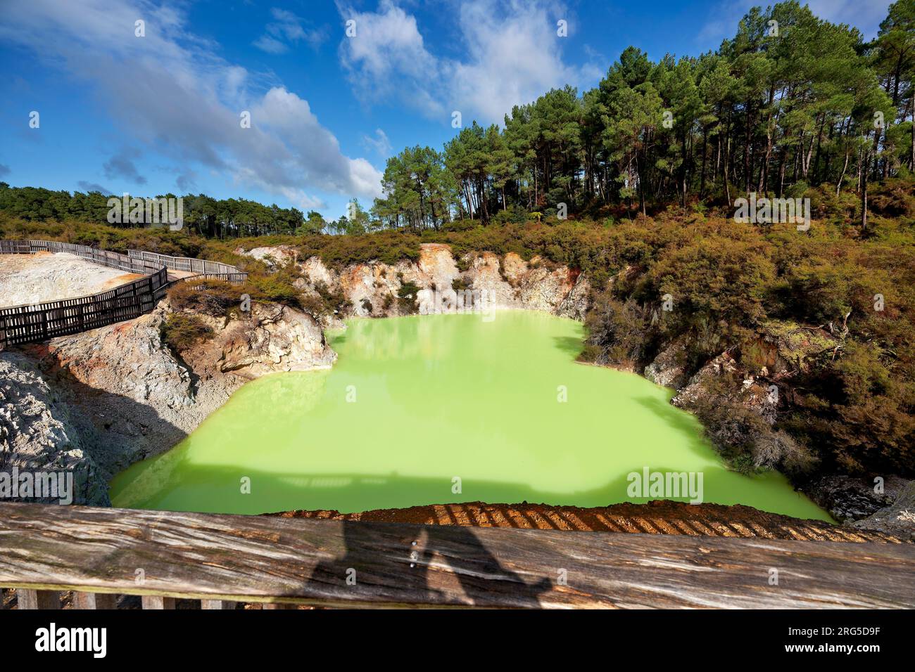 Rotorua. New Zealand. Waiotapu Thermal Wonderland. Devil's Bath Stock Photo