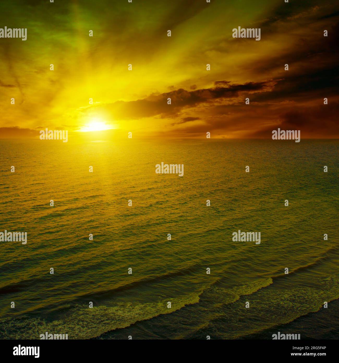 beautiful sunrise over the sea Stock Photo - Alamy