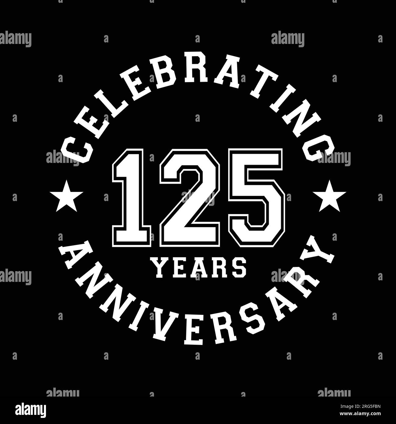 125 years anniversary celebration design template. 125th vector and