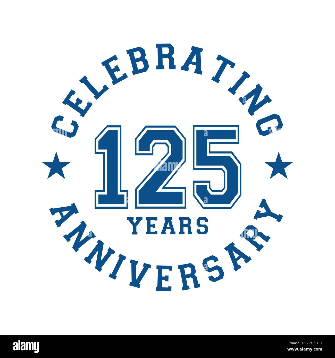 125 years anniversary celebration design template. 125th vector and