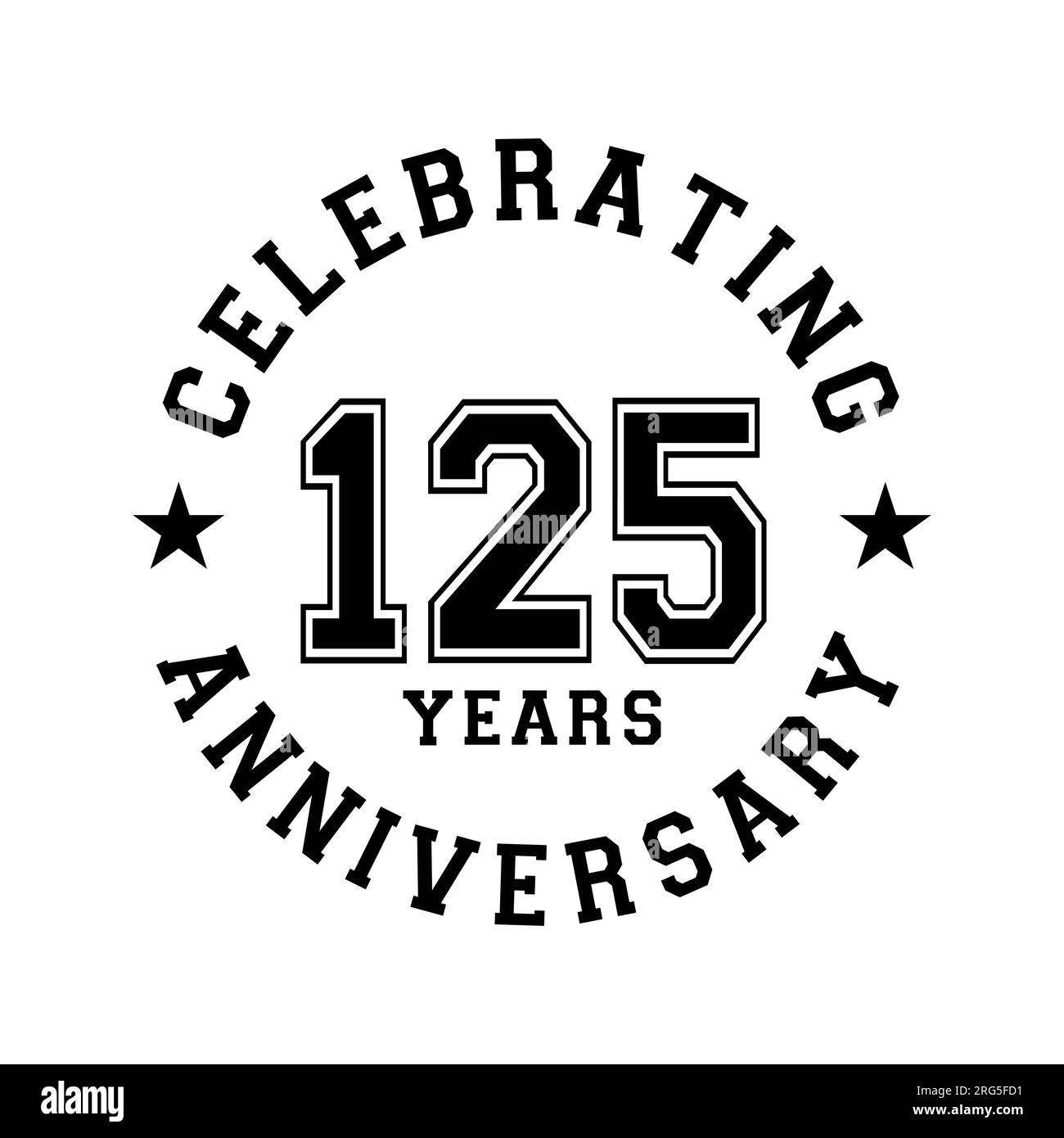 125 years anniversary celebration design template. 125th vector and