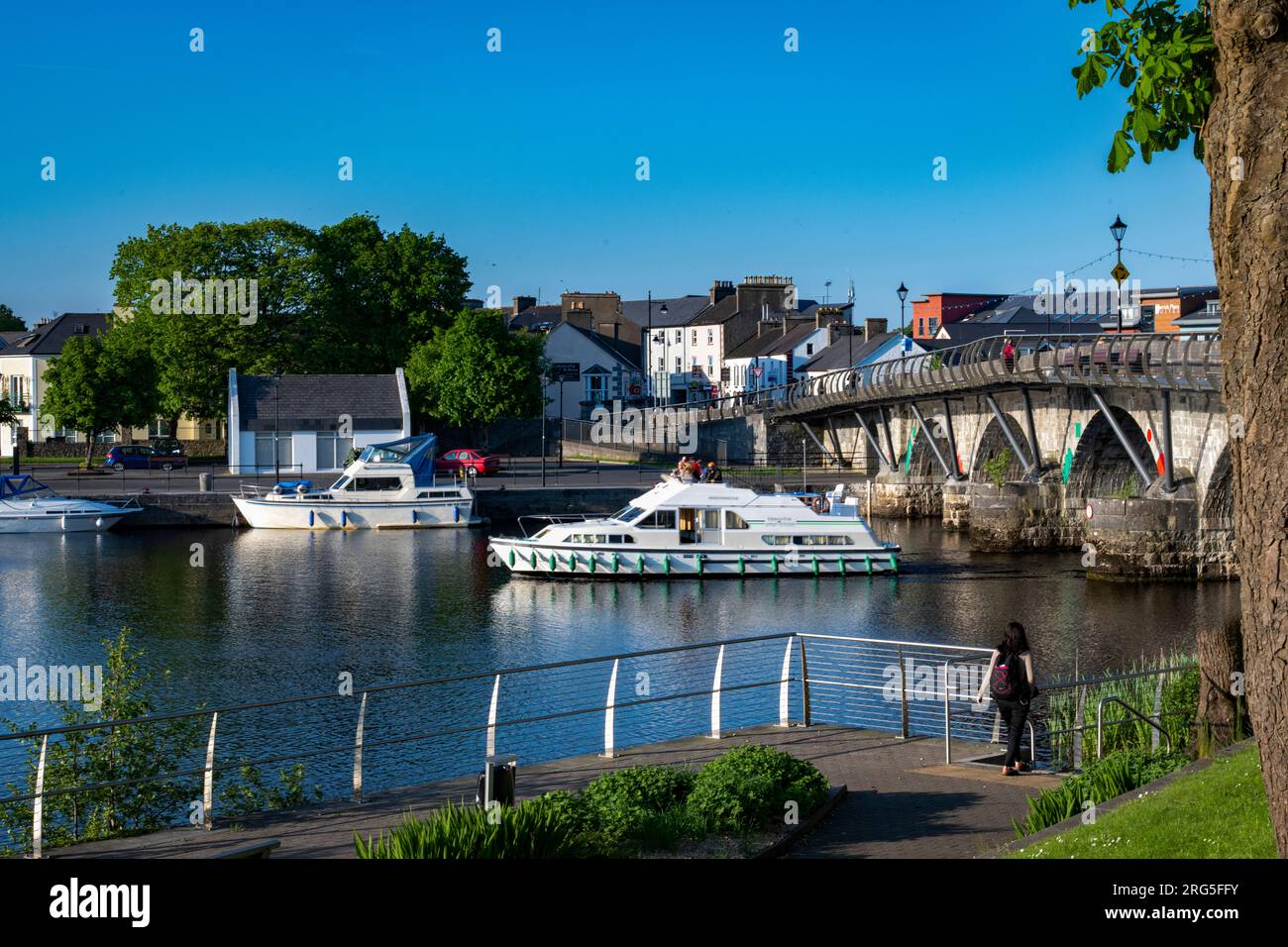 Summer evening at Carrick On Shannon, County Leitrim, Ireland Stock