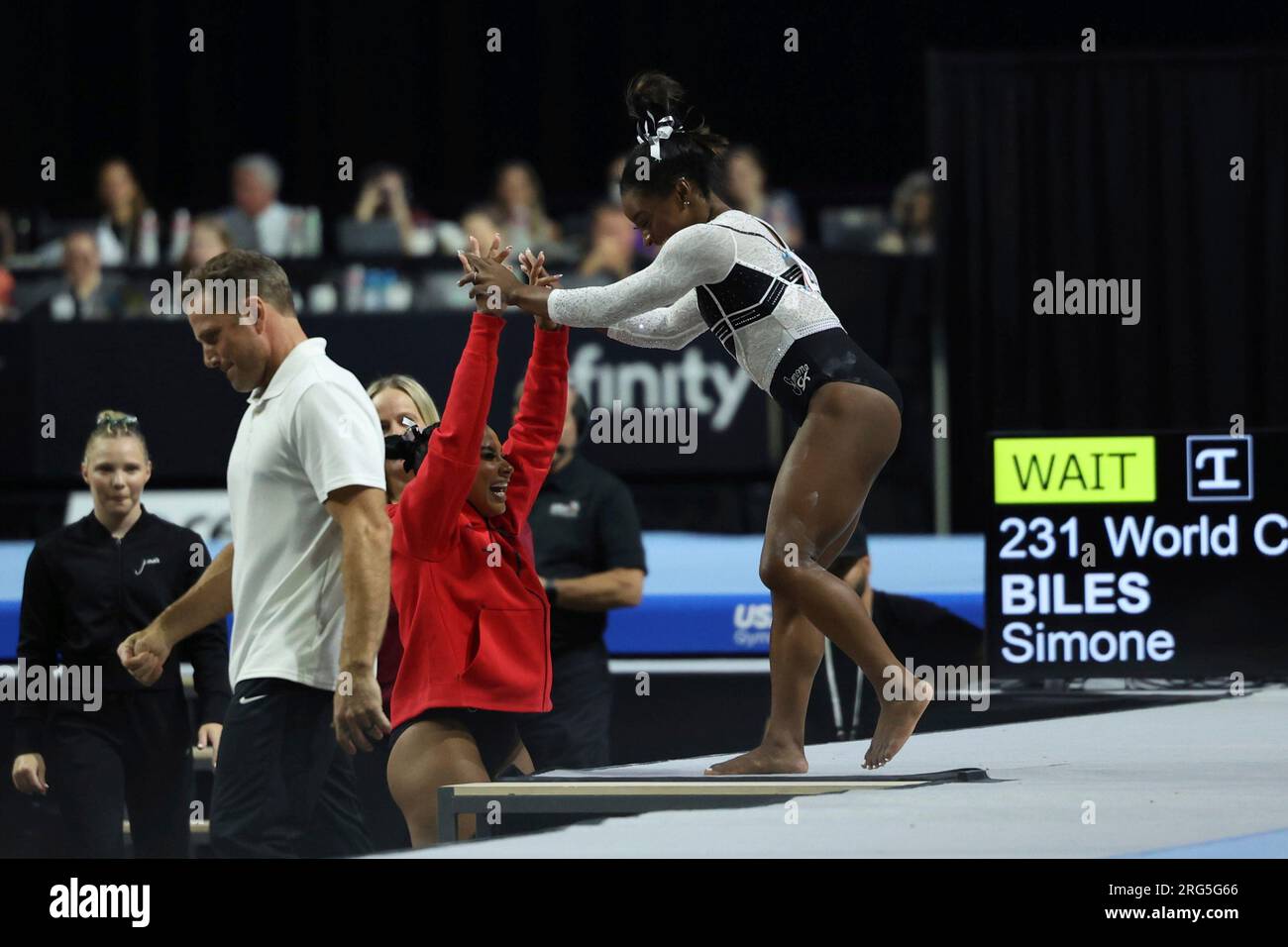 August 5, 2023 Olympic gold medalist SIMONE BILES celebrates with
