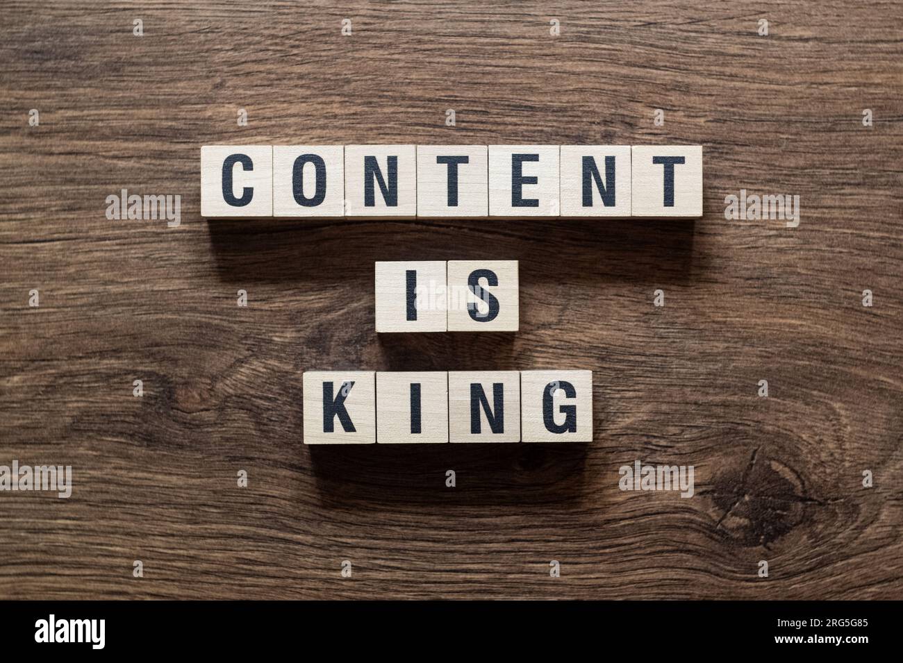 Content is king - word concept on building blocks, text Stock Photo