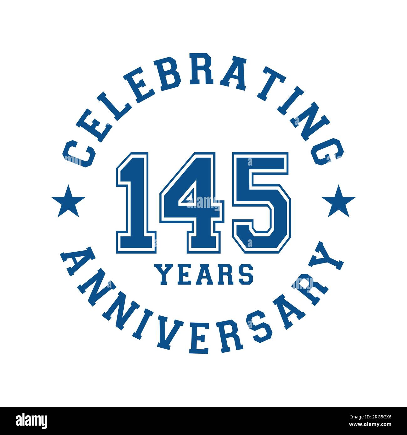 145 years anniversary celebration design template. 145th vector and illustration. Stock Vector
