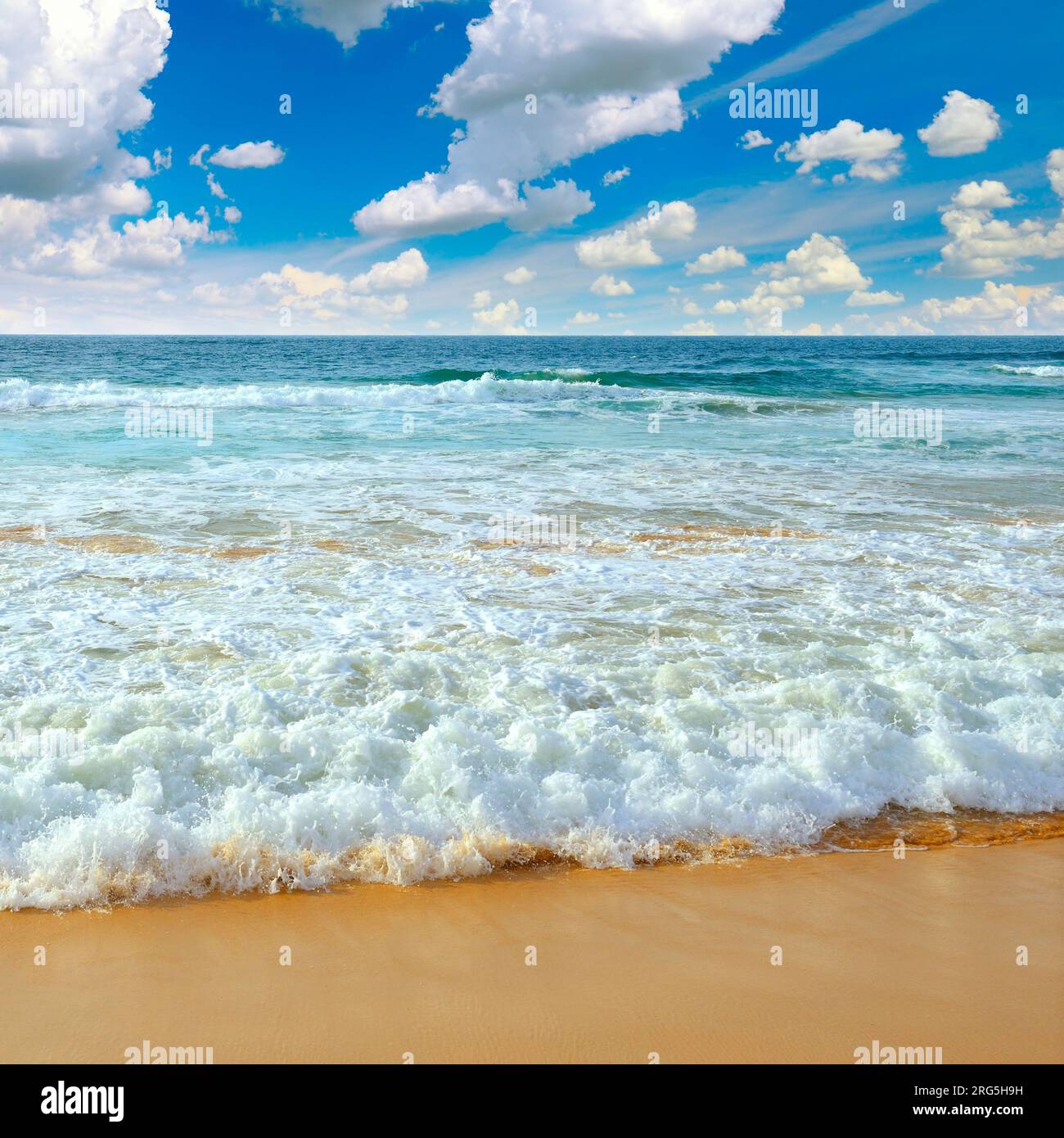 Ocean waves and blue sky Stock Photo
