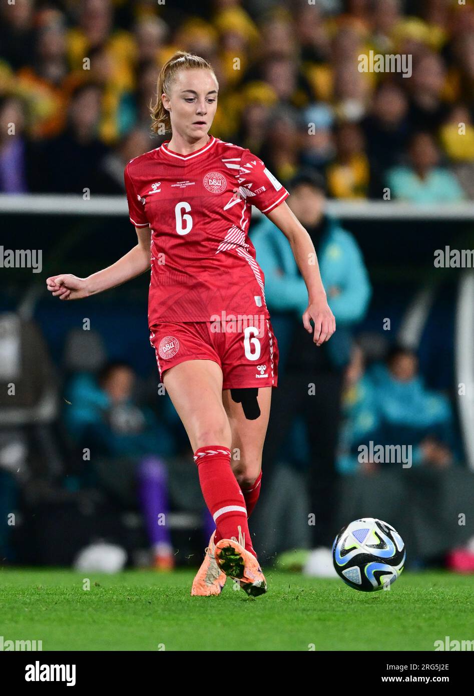 Sydney, Australia. 07th Aug, 2023. Karen Rosted Holmgaard of the Denmark women soccer team seen in action during the FIFA Women's World Cup 2023 match between Australia and Denmark at Stadium Australia. Final score; Australia 2:0 Denmark. Credit: SOPA Images Limited/Alamy Live News Stock Photo