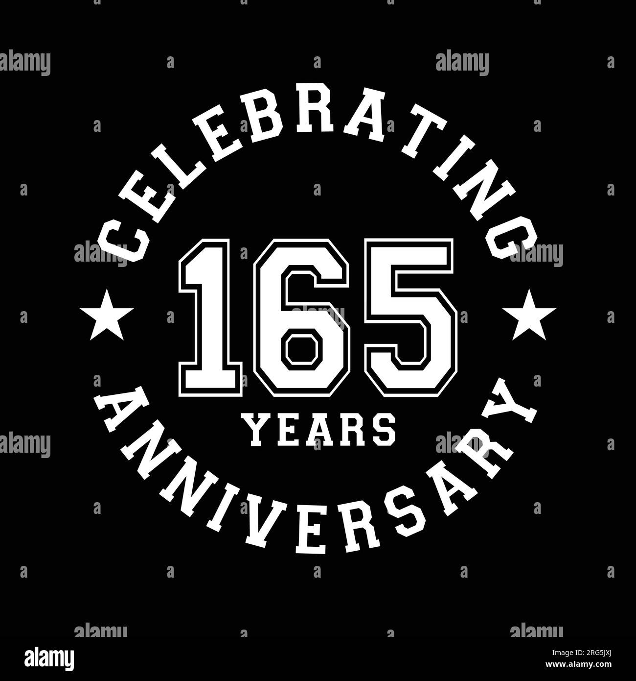 165 years anniversary celebration design template. 165th vector and illustration. Stock Vector