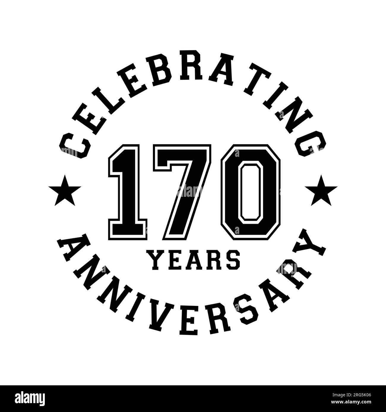 170 years anniversary celebration design template. 170th vector and illustration. Stock Vector