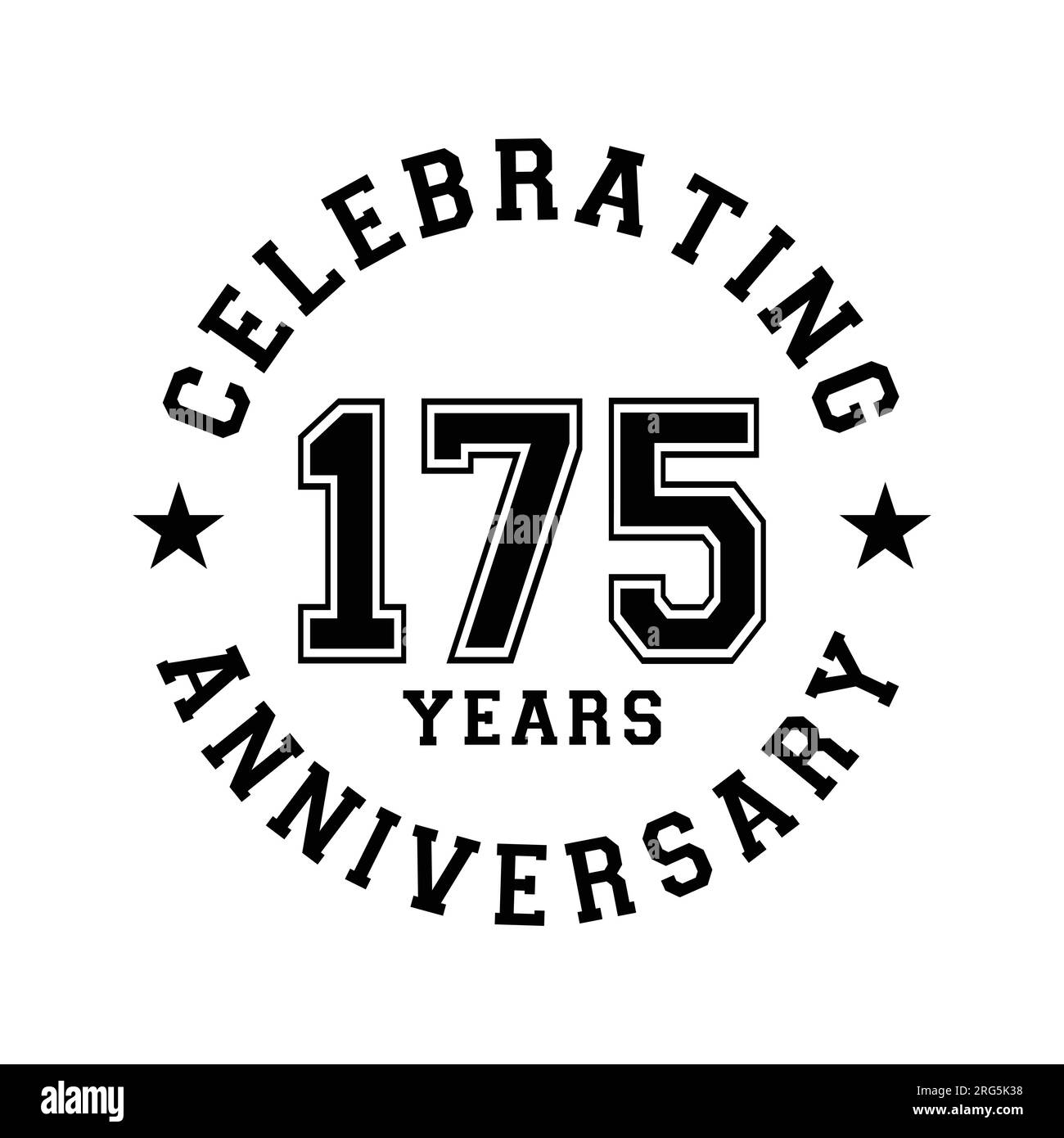 175 years anniversary celebration design template. 175th vector and illustration. Stock Vector