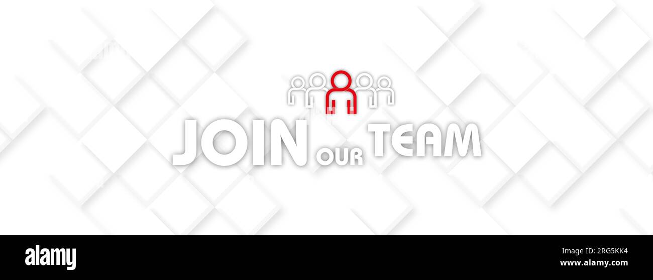 join our team sign on white background Stock Photo Alamy