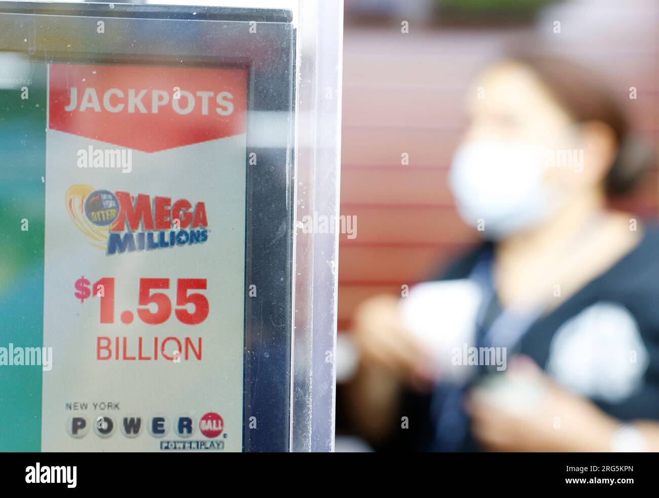 New York, United States. 07th Aug, 2023. Mega Millions lottery tickets