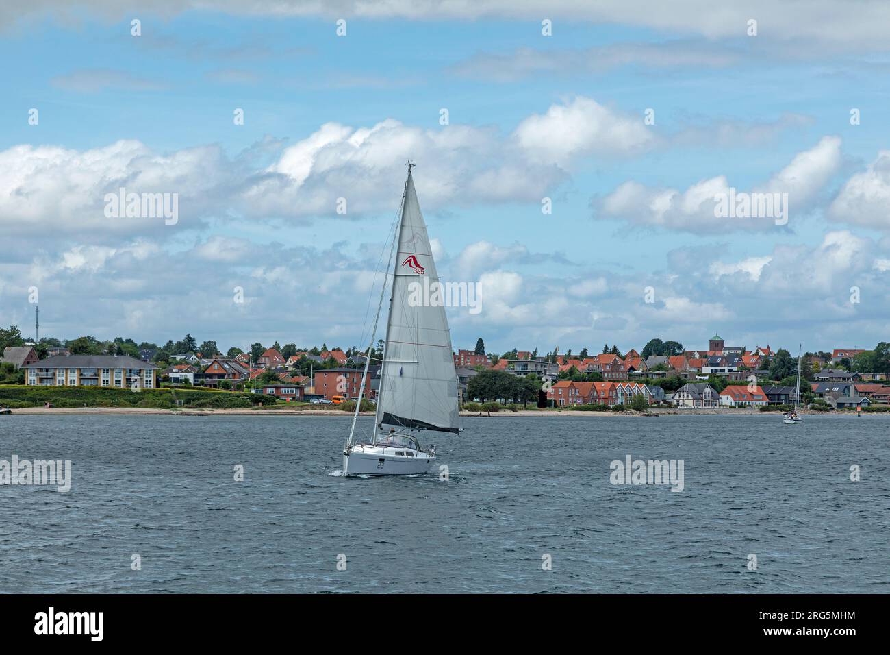 Sailing boat off Sønderborg, Syddanmark, Denmark Stock Photo