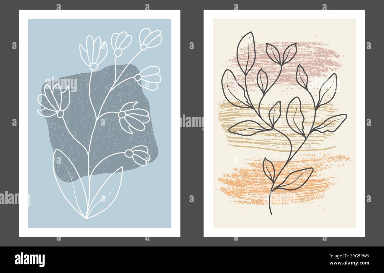 A set of hand-drawn paintings for interior design of premises ...