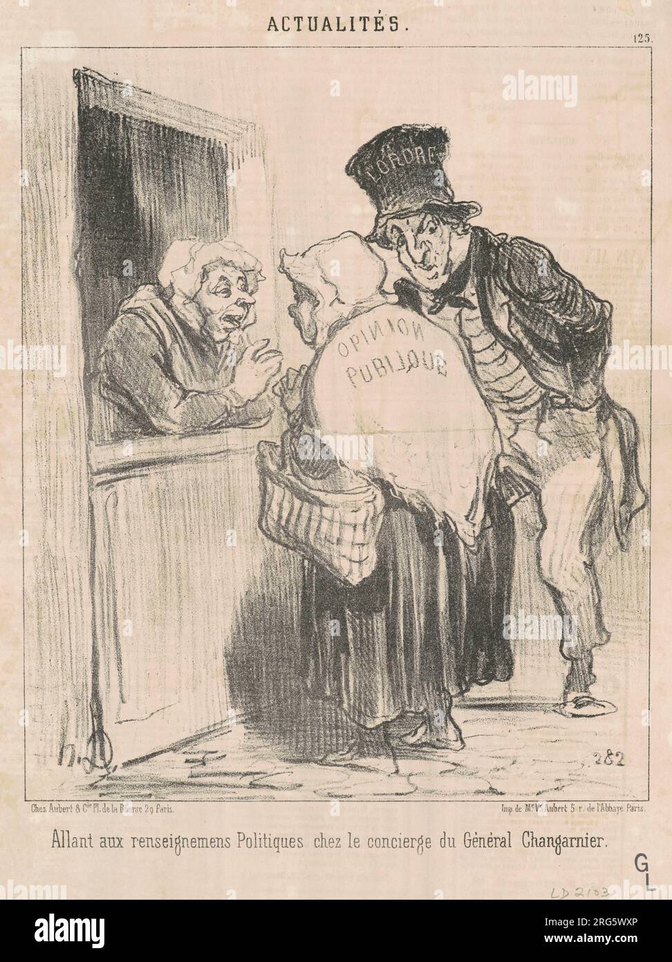 Allant aux renseignements politiques ... 19th century by Honoré Daumier Stock Photo