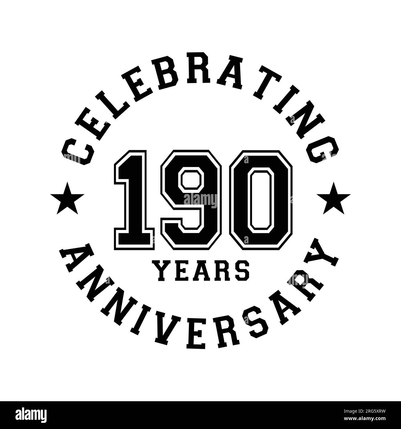 190 years anniversary celebration design template. 190th vector and illustration. Stock Vector