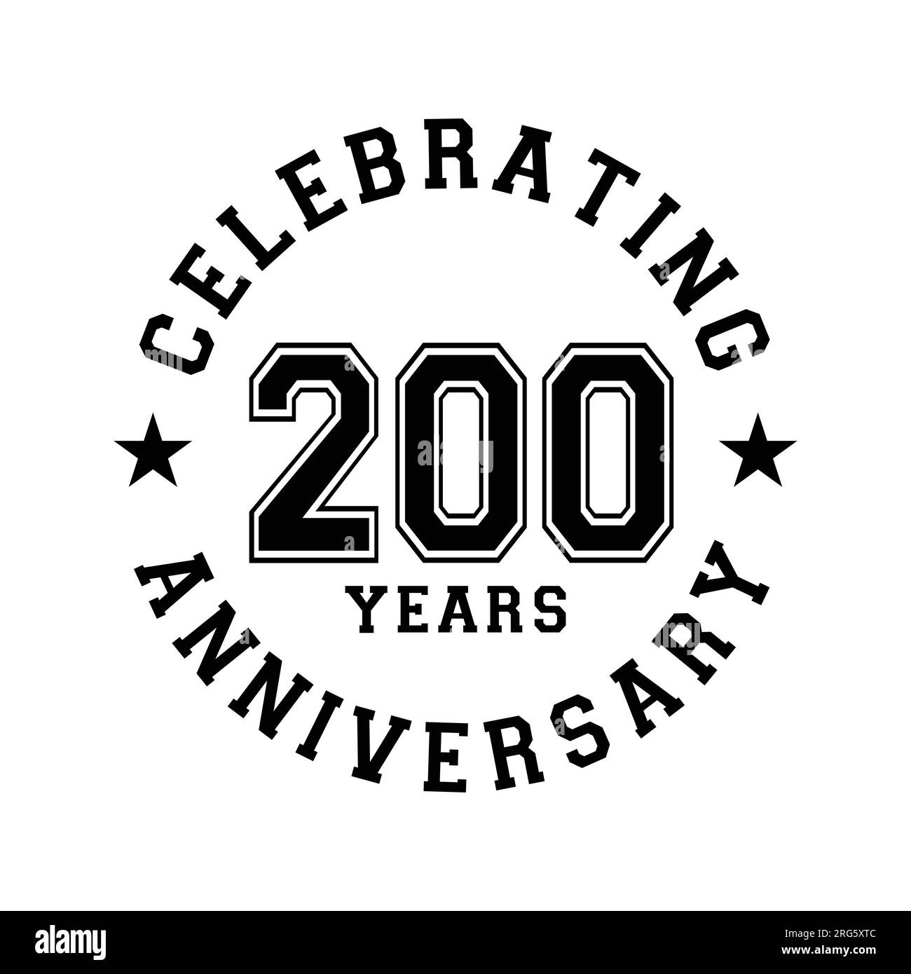 200 years anniversary celebration design template. 200th vector and illustration. Stock Vector