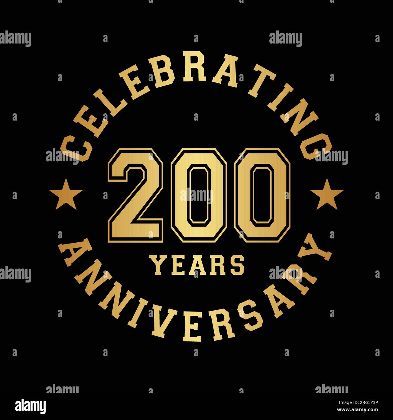 200 years anniversary celebration design template. 200th vector and illustration. Stock Vector