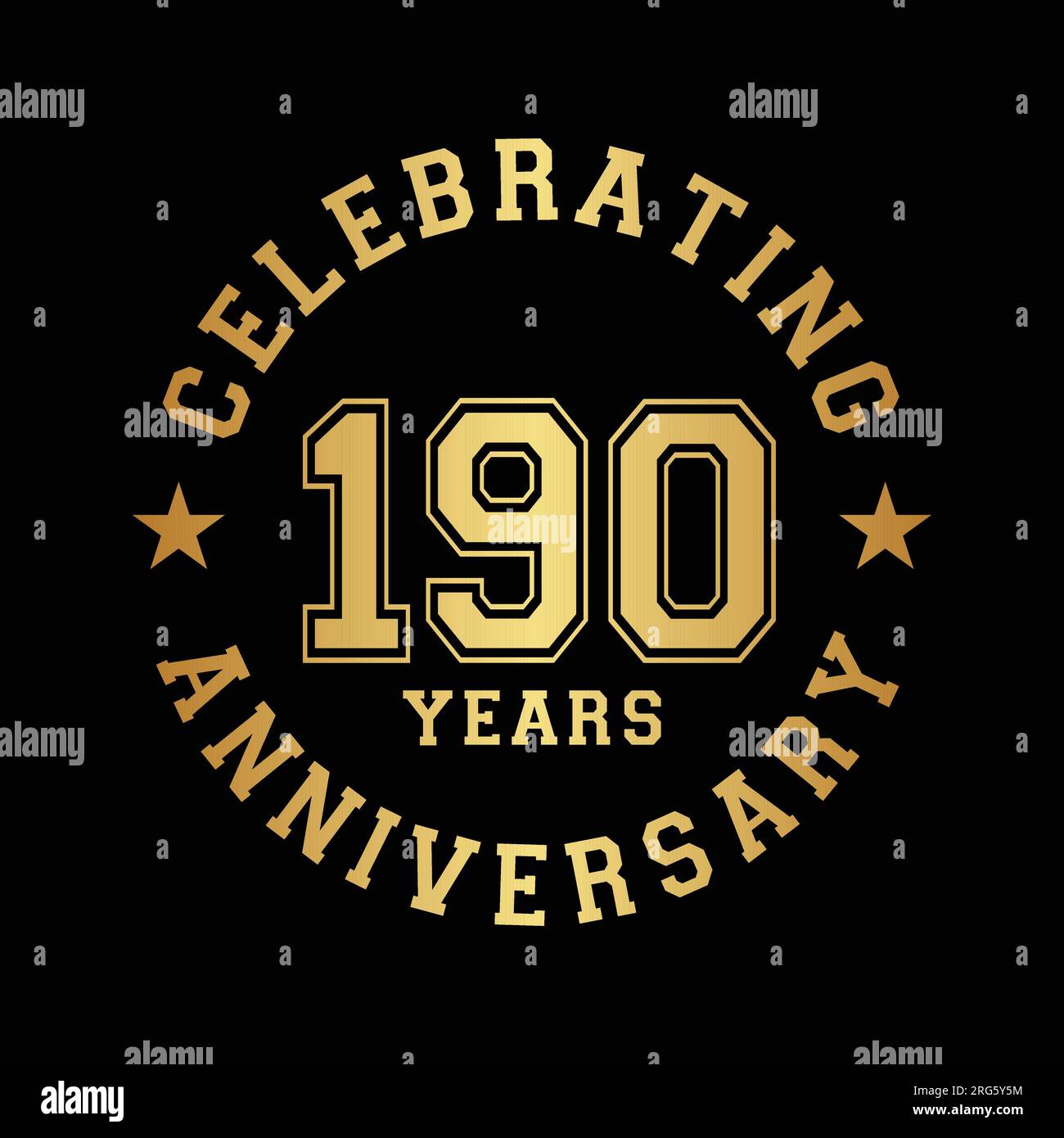 190 years anniversary celebration design template. 190th vector and illustration. Stock Vector