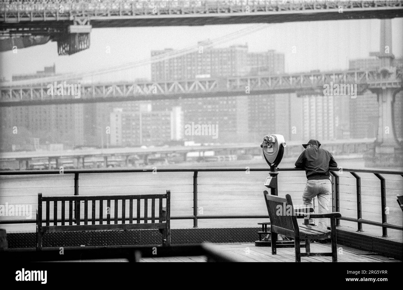 Person looking at river Black and