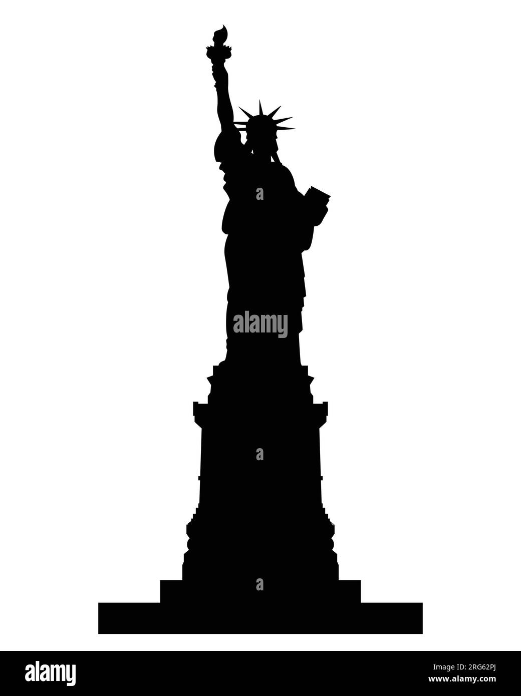 classic statue of liberty silhouette accurate correct vector ...