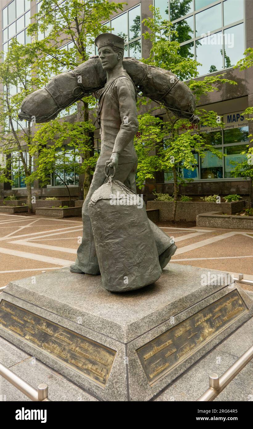 Sailor statue at water street in Halifax Nova Scotia Stock Photo