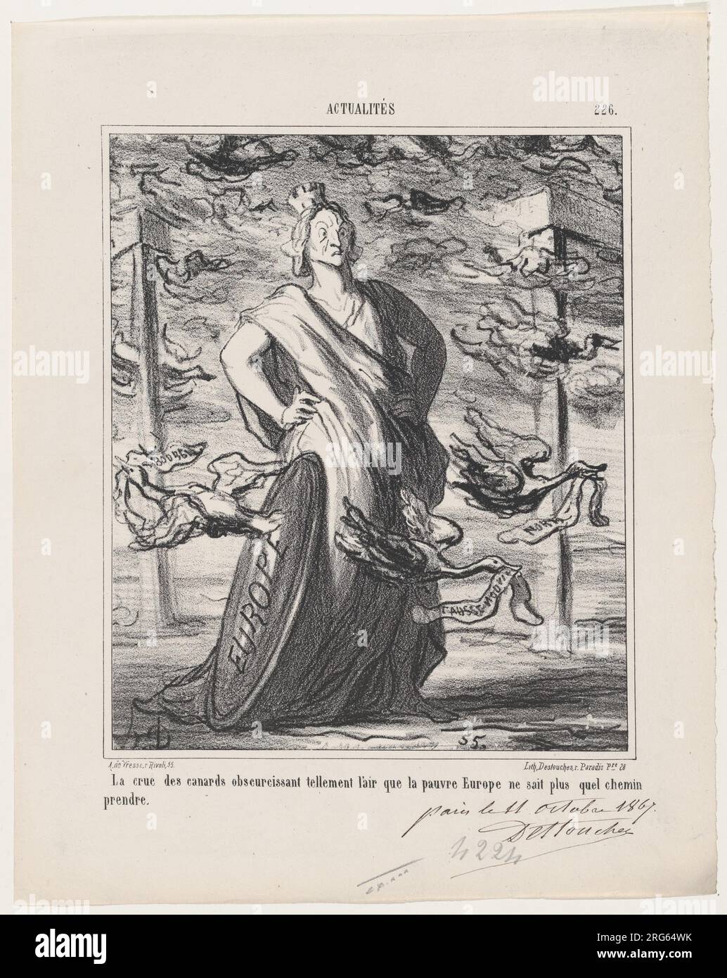 The cloud of ducks obscures the sky so much that poor Europe does not