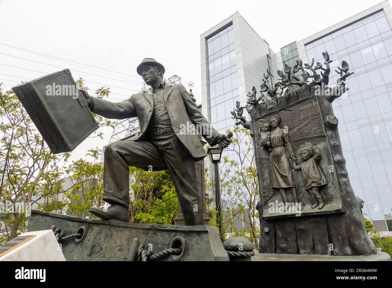 The Emigrant statue in downtown Halifax Nova Scotia Canada Stock Photo