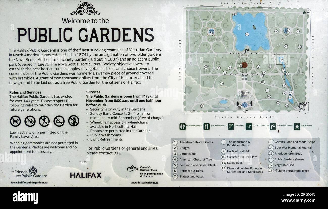 Halifax Public Gardens in downtown Halifax Nova Scotia Canada Stock Photo