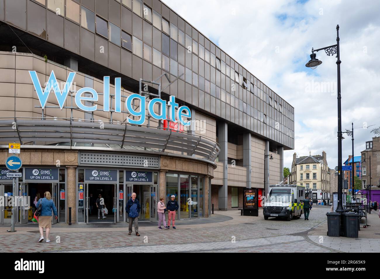 4 August 2023. Dundee,Tayside,Scotland. This is the entrance to the Wellgate Centre in Dundee. Stock Photo
