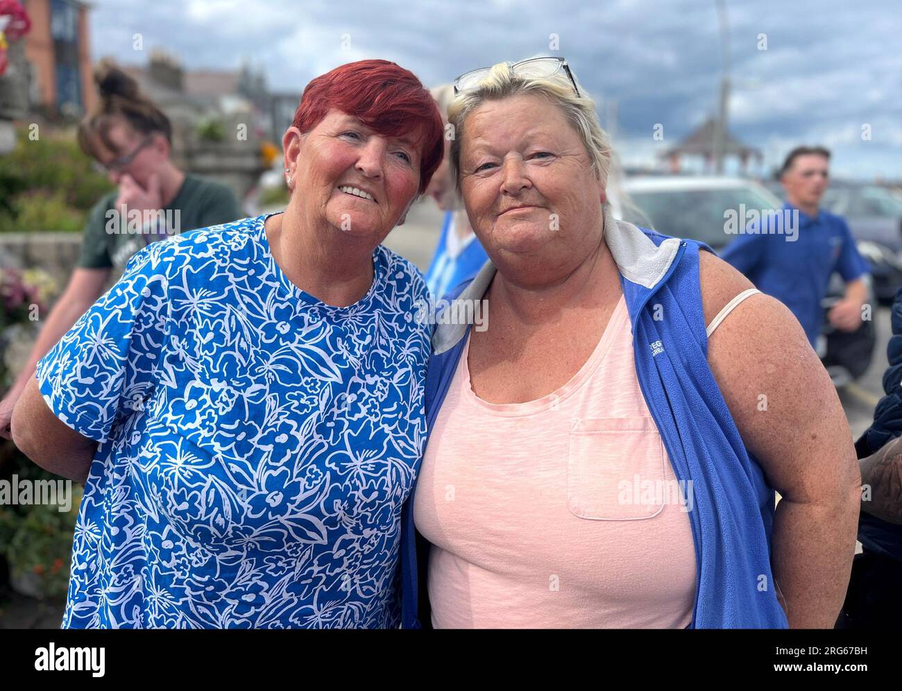 Geraldine Canning (left) and Michelle Buckley who came to lay flowers
