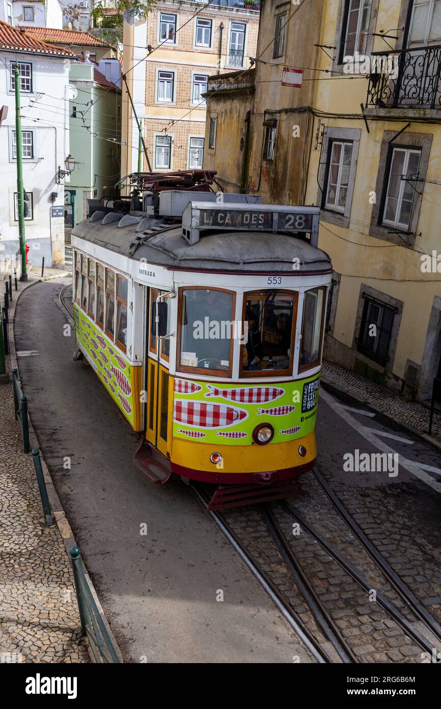 Lisbon, Tram line 28, Portugal, Europe Stock Photo Alamy