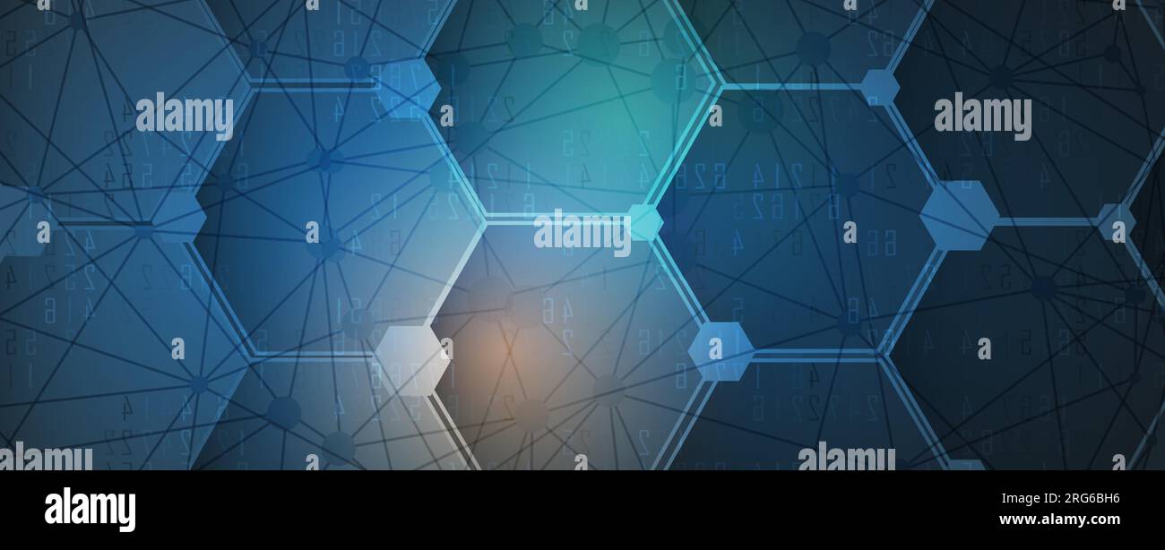 Abstract hexagon background. Technology polygonal design. Digital ...