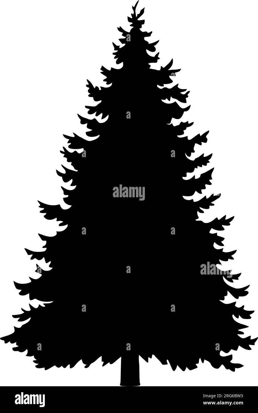 Pine tree silhouette. Vector illustration Stock Vector