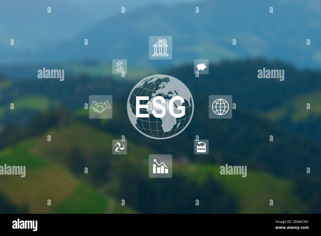 Sustainable habitat world concept. Distant aerial view of a dense rainforest vegetation with