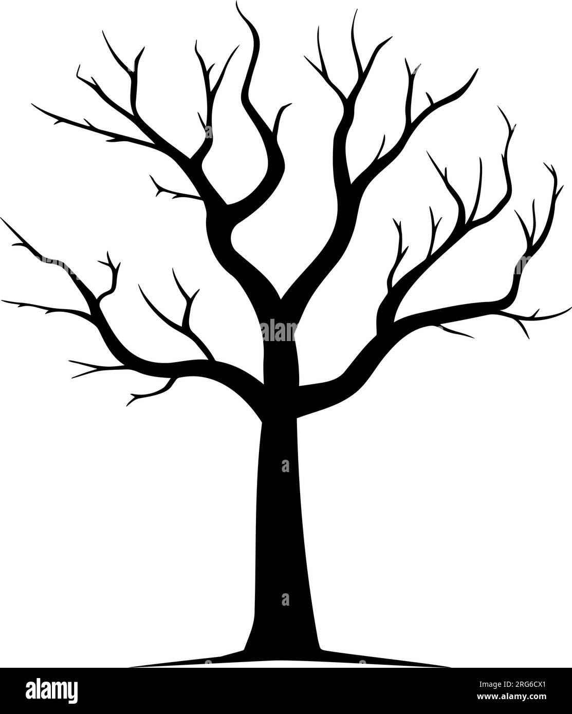 Bare tree silhouette without leaves. Vector illustration Stock Vector ...