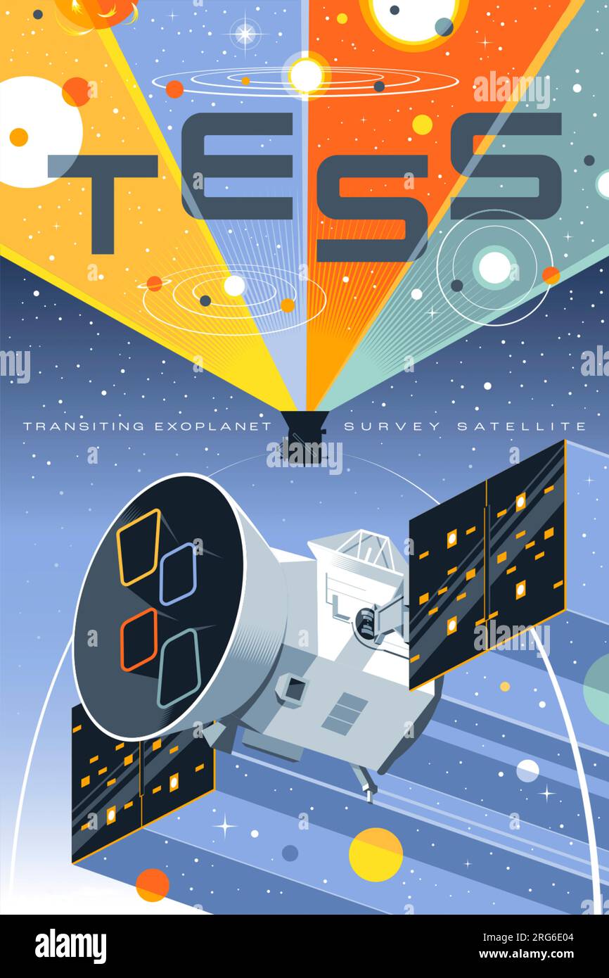 TESS Space Telescope Poster. Stock Photo
