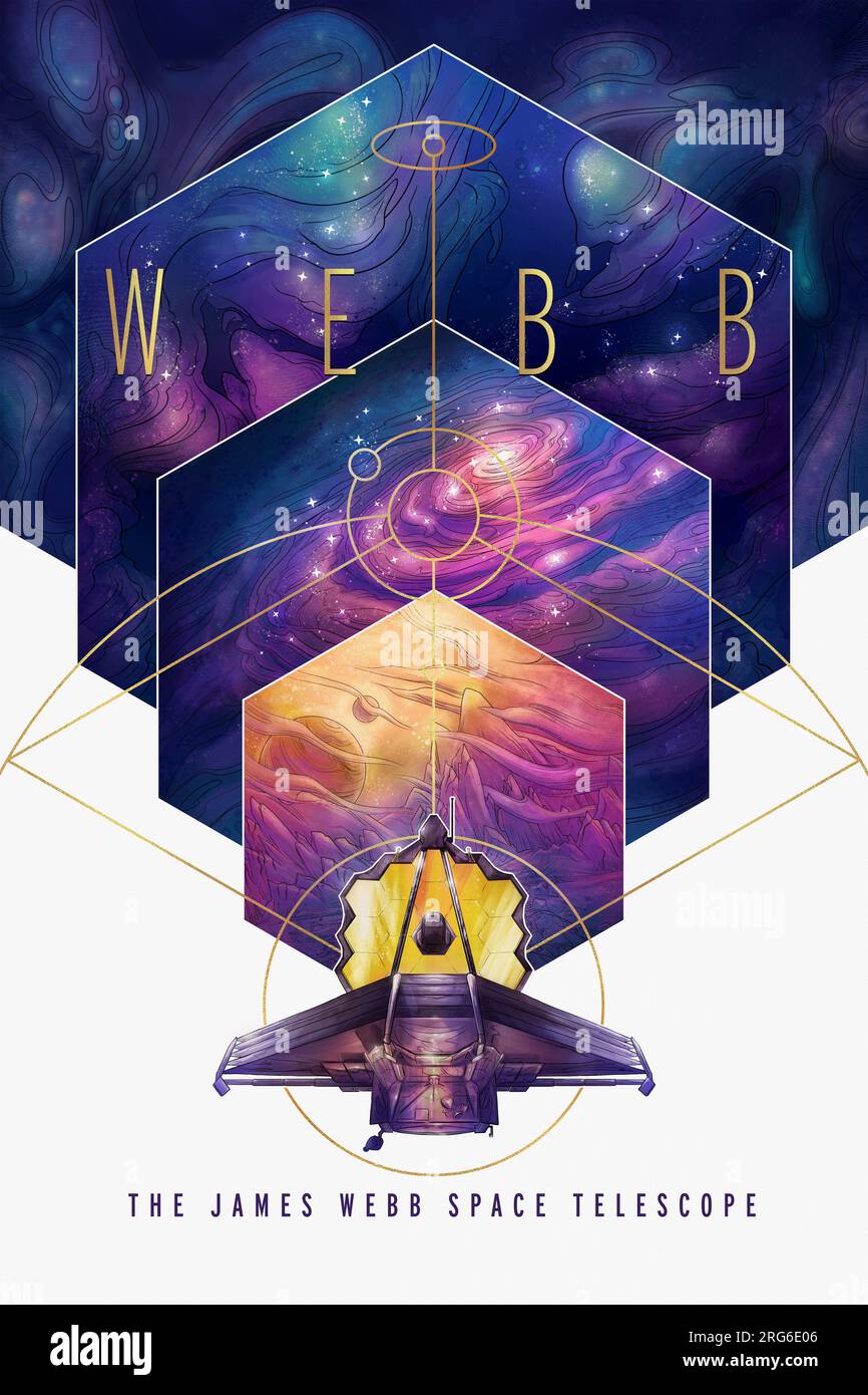 James Webb Space Telescope Poster. Stock Photo