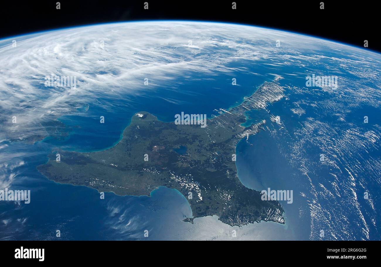 View from space of New Zealand's North Island. Stock Photo