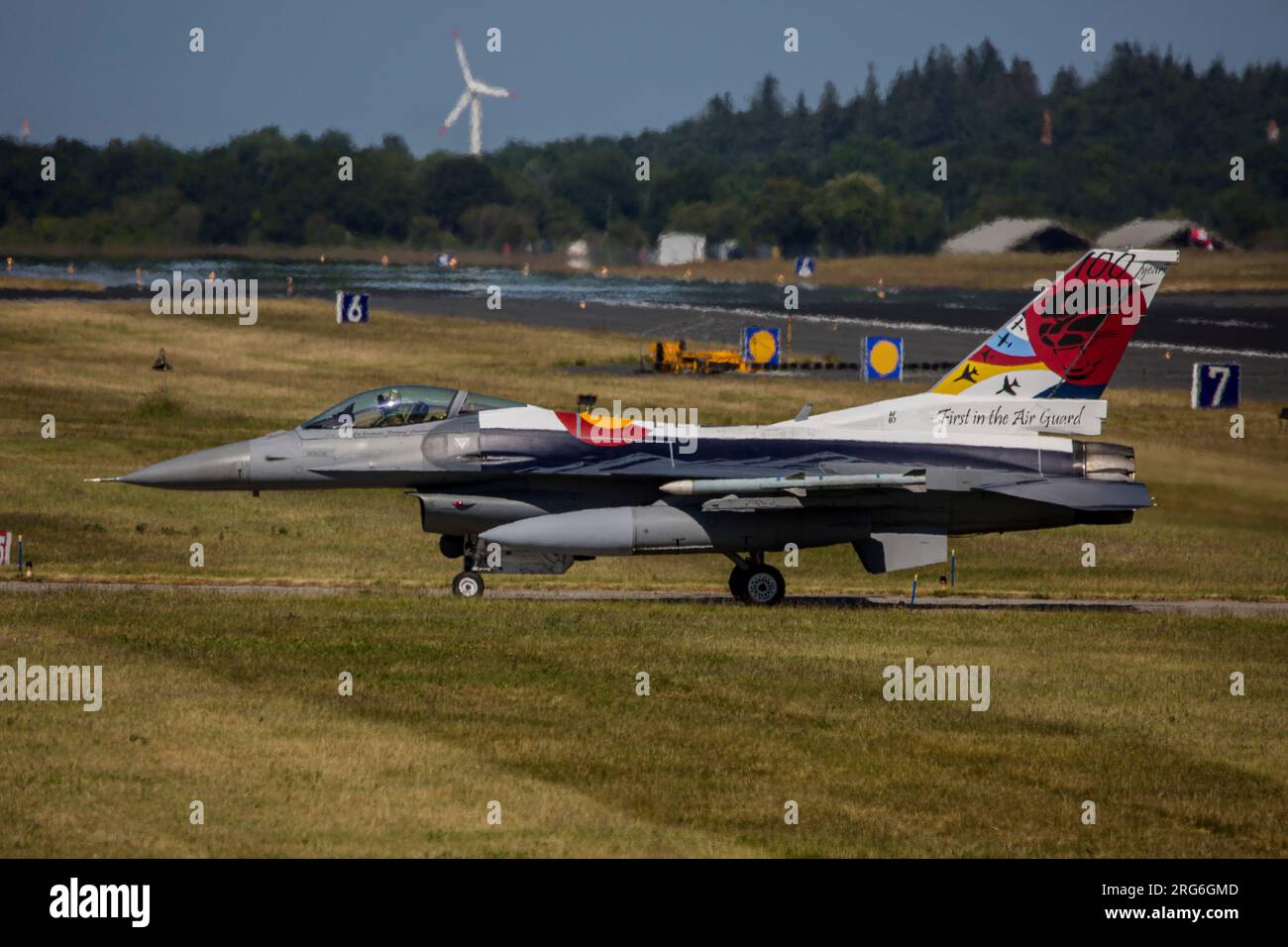 Colorado Air National Guard F-16C Jet in 100th anniversary markings during Exercise Air Defender 2023. Stock Photo
